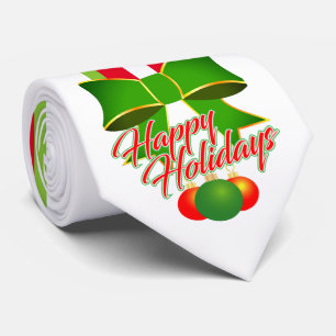 Corbata Festive with Red White and Green on Happy Holidays