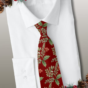 Corbata Festividad de los Navidades Botánicos Red Holly Be