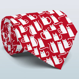 Corbata Festividades rojas y blancas en los gatos