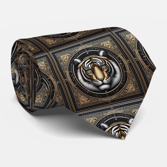 Corbata Fiera Tigre | Moda Masculina para Hombres (Enrollado)