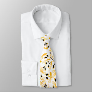 Corbata Fiesta Con Calabazas En Blanco