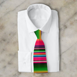 Corbata Fiesta de manta mexicana rayas de sarape colorido