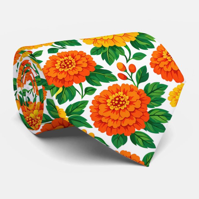 Corbata Fiesta de Marigold (Parte trasera verde) (Enrollado)