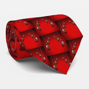 Corbata Fiesta de Navidad Elegante Rojo Dorado de Invierno