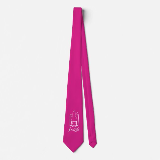 Corbata Fiesta de Navidad Rosa (Anverso)