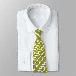 Corbata Fiesta de trance - Olivo y blanco