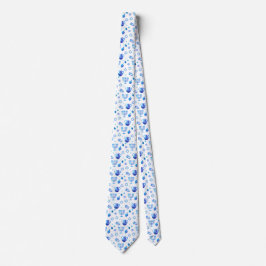 Corbata Fiesta del Festival Hanukkah Patrón de doodle azul