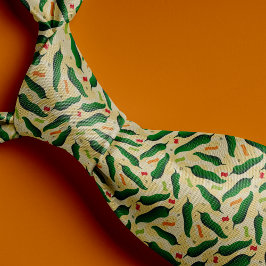 Corbata Fiesta Diversión Verde Chile Patrón