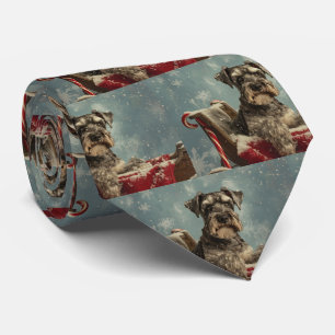 Corbata Fiesta Navideña del Perro Schnauzer