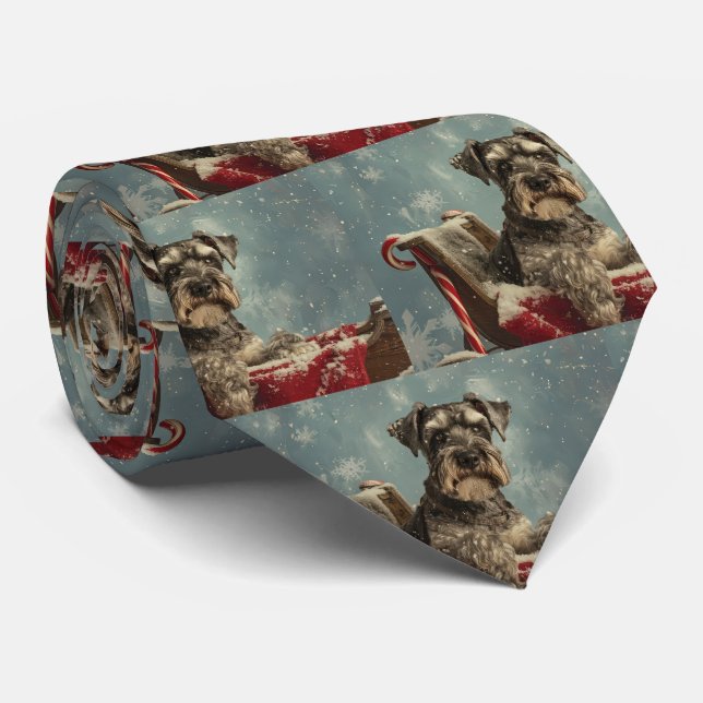 Corbata Fiesta Navideña del Perro Schnauzer (Enrollado)