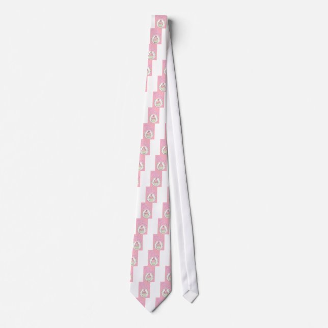 Corbata Fiesta Pastel Rosa Feliz Cumpleaños (Anverso)