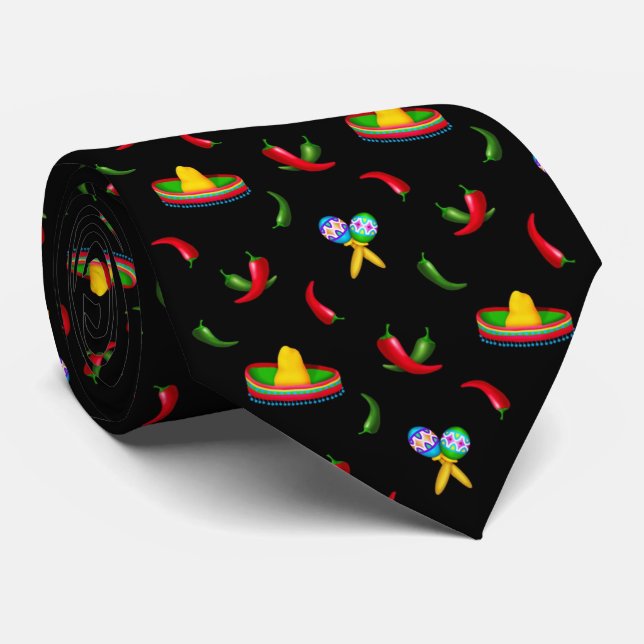 Corbata Fiesta patrón fiesta divertido (Enrollado)