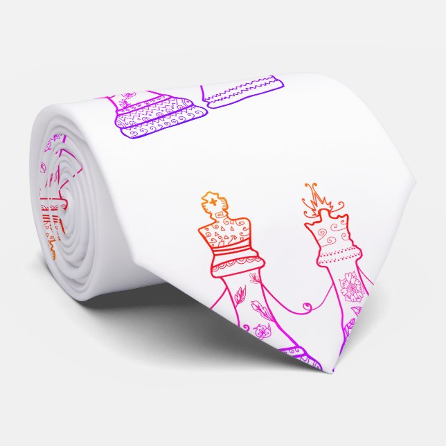 Corbata Figuras lazo del ajedrez del rey y de la reina (Enrollado)