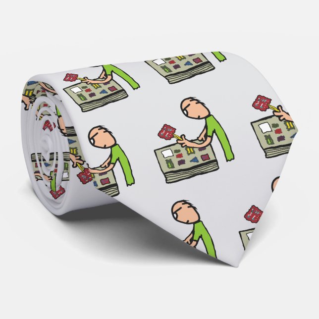 Corbata Filatelia Colección de Sellos (Enrollado)