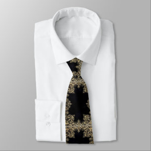 Corbata Filigree Negro Y Oro Caídos