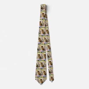 Corbata Finnish Lapphund con huevos de Pascua