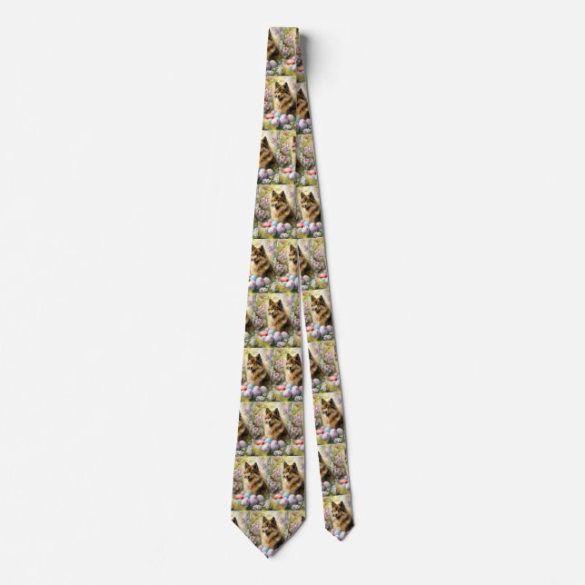 Corbata Finnish Lapphund con huevos de Pascua (Anverso)