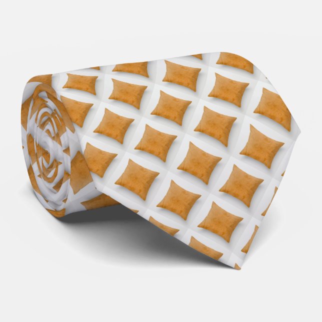 Corbata Firma Micro Diamantes Naranja Patrón Necktie (Enrollado)