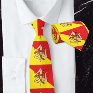 Corbata Flag of Sicily Trinacria Yellow & Red