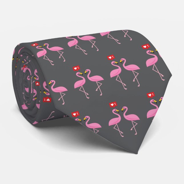 Corbata Flamenco Rosa Lindo Como Corazón (Enrollado)