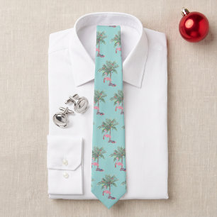 Corbata Flamenco Teal con Sombrero de Santa con Palma y Lu