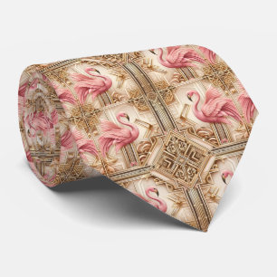 Corbata Flamencos rosados Art Deco Retro