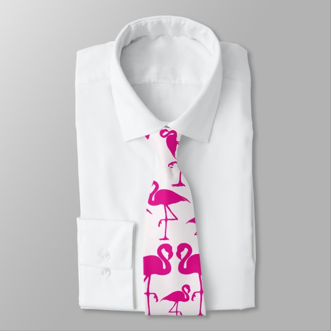 Corbata Flamencos rosados rosados (Atado)