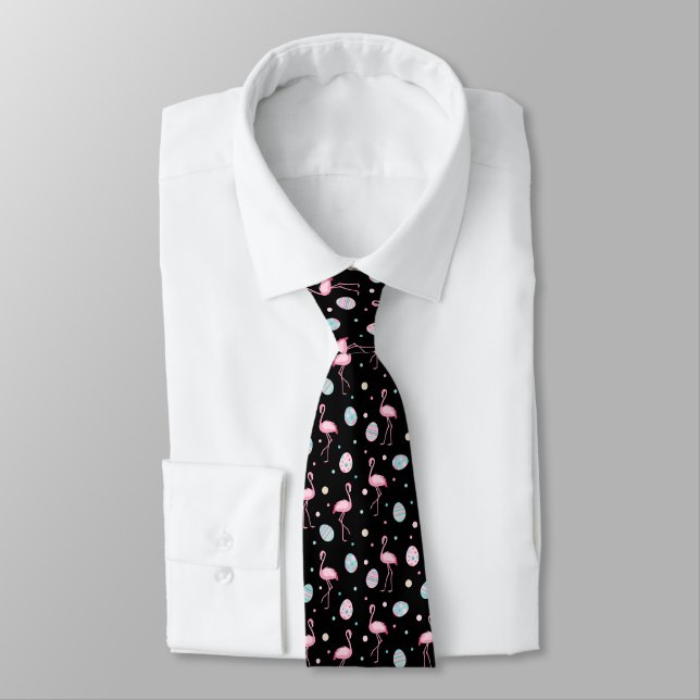 Corbata Flamingo de Semana Santa y patrón de huevos pintad (Atado)