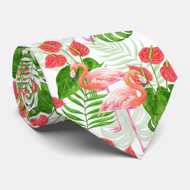 Corbata Flamingo garden (Enrollado)