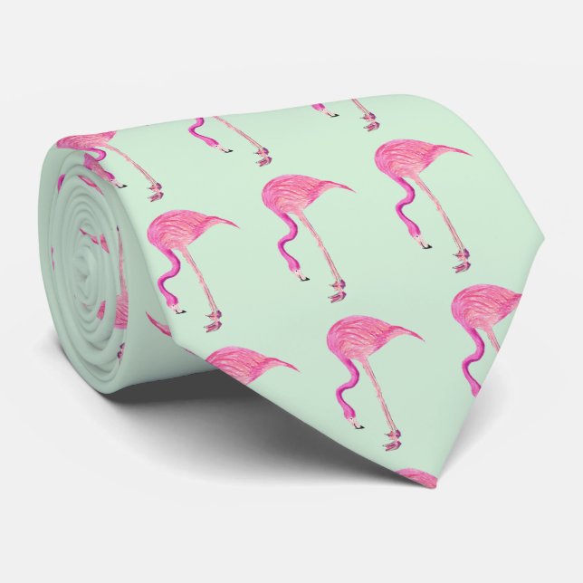 Corbata Flamingo mens tie (Enrollado)