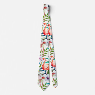 Corbata Flamingo Tropical Hibiscus Tie