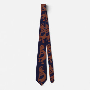 Corbata Flauta Jugando a la figura de Kokopelli - Azul sob