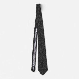 Corbata Flauta negra atada impresa de doble cara del