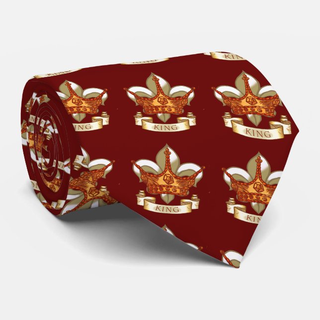 Corbata Fleur De Lis Crown King Dad (Enrollado)