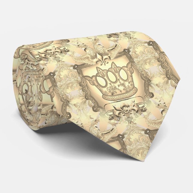 Corbata Fleur De Lis Family Crest (Enrollado)