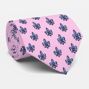 Corbata Fleur-de-lis Heraldic Pink de dos lados