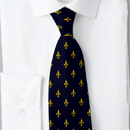 Corbata Fleur De Lis Navy Blue Classic
