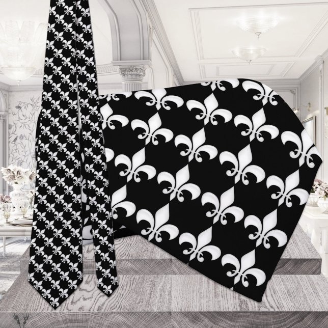 Corbata Fleur-de-Lys Black & White Tie (Subido por el creador)