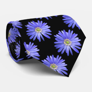 Corbata Flor Anemona Azul Elegante