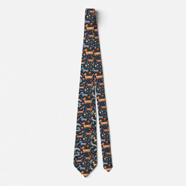Corbata Flor arcoiris de Dachshund (Anverso)