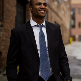 Corbata Flor azul oscura del patrón de la vida de la punta