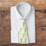 Corbata Flor Daffodil Pastel Botánico<br><div class="desc">Una corbata de cuello con un patrón de ilustracion de flores daffodil botánico en colores pastel (Narcissus pseudonarcissus) sobre un fondo amarillo claro: un regalo perfecto para un amante de las flores. Daffodil es la flor de nacimiento de Marzo, la flor de Pisces y Aries y es un significado simbólico...</div>