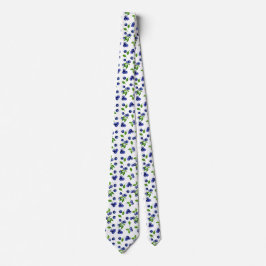 Corbata Flor de arándano azul acuarela Berry Curies Berrie