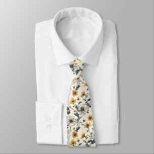 Corbata Flor de Bonito de patrón floral de flores silvestr