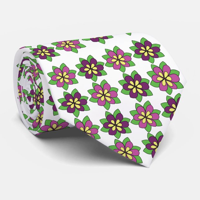 Corbata Flor de Clemátide Púrpura (Enrollado)
