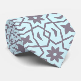 Corbata Flor de estrella en gris sobre azul pálido