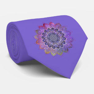 Corbata Flor de la Vida - Galaxia Espacial al Estilo Vinta