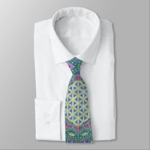 Corbata Flor de la Vida - Mandala Estilo India 1