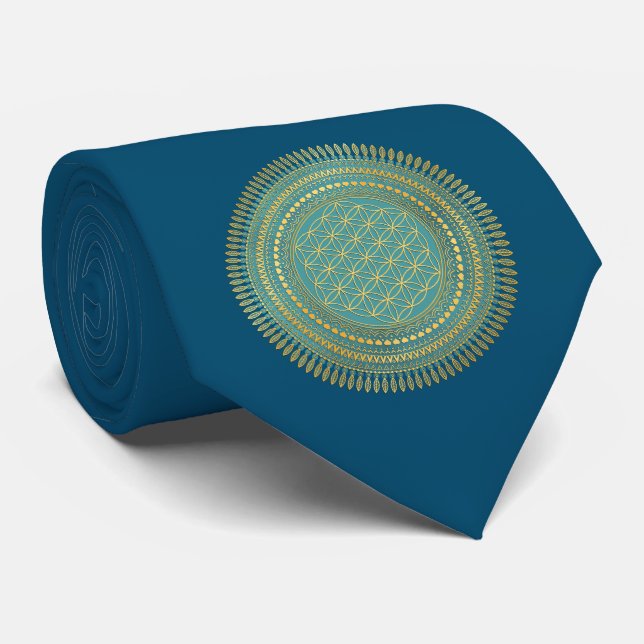 Corbata Flor de la Vida - Mandala Indígena 1 (Enrollado)