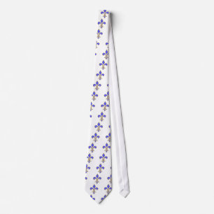 Corbata flor de lis azul clara